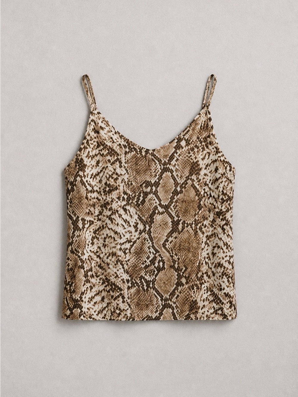 Snake Print Cami Tank Top in Brown